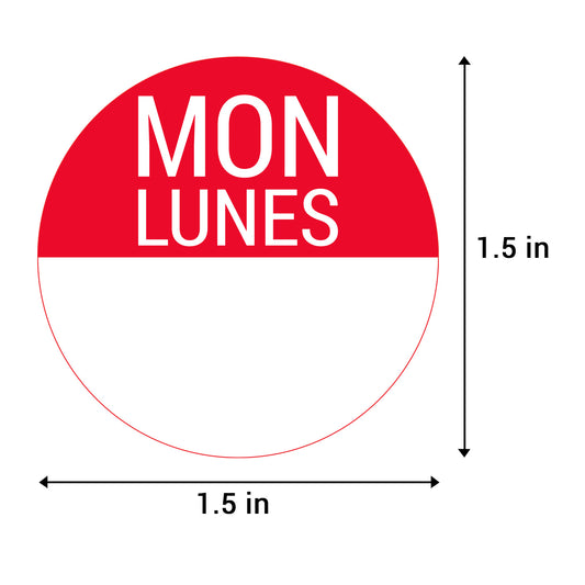 1.5 inch | Days of the Week: Lunes / Monday Stickers
