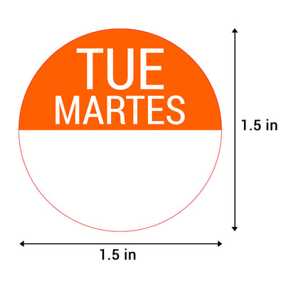 1.5 inch | Days of the Week: Martes / Tuesday Stickers