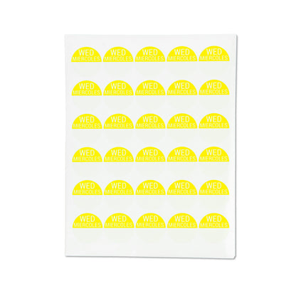 1.5 inch | Days of the Week: Miercoles / Wednesday Stickers