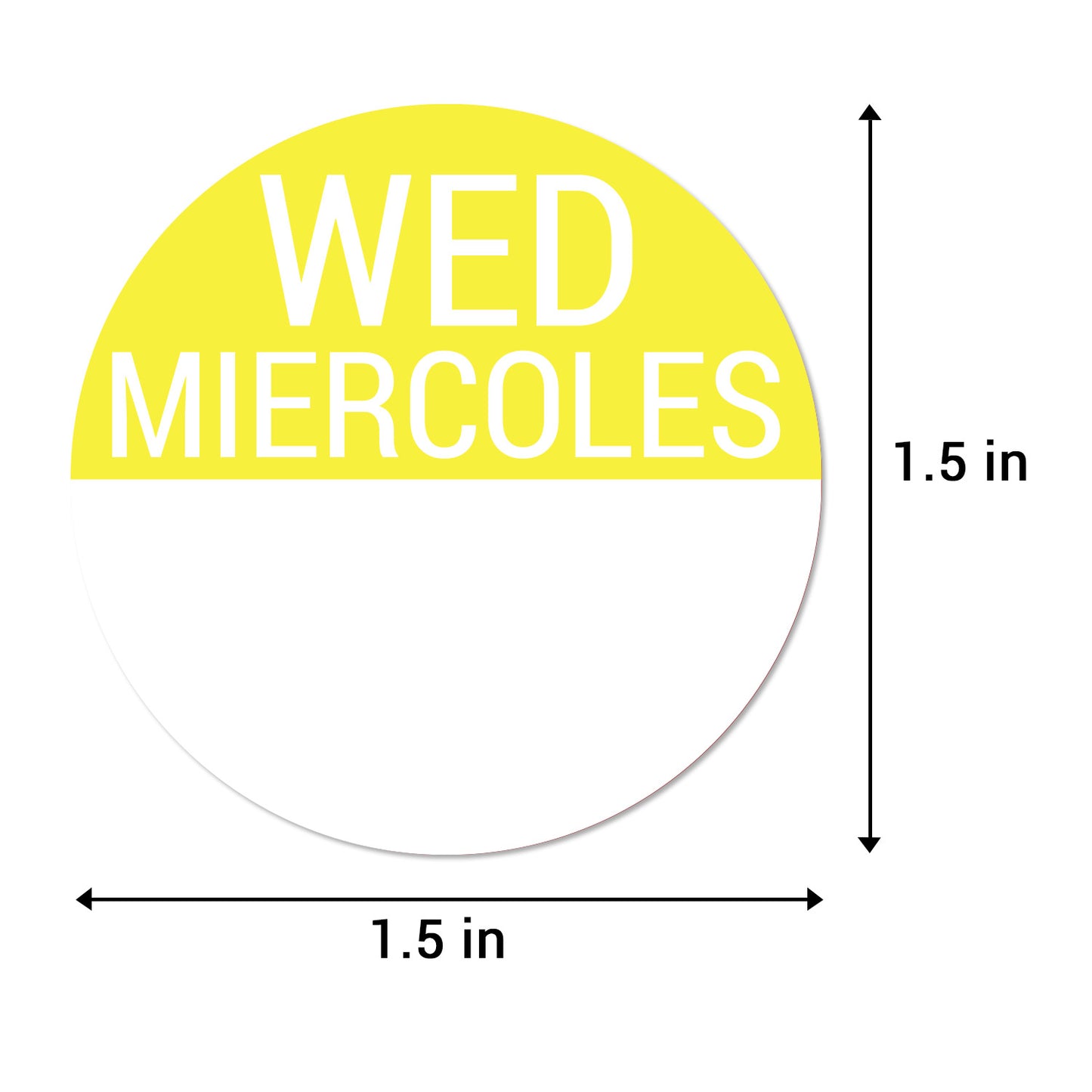 1.5 inch | Days of the Week: Miercoles / Wednesday Stickers