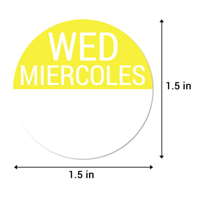 1.5 inch | Days of the Week: Miercoles / Wednesday Stickers