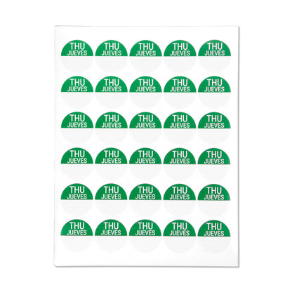 1.5 inch | Days of the Week:  Jueves / Thursday Stickers