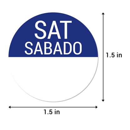 1.5 inch | Days of the Week:  Sabado / Saturday Stickers