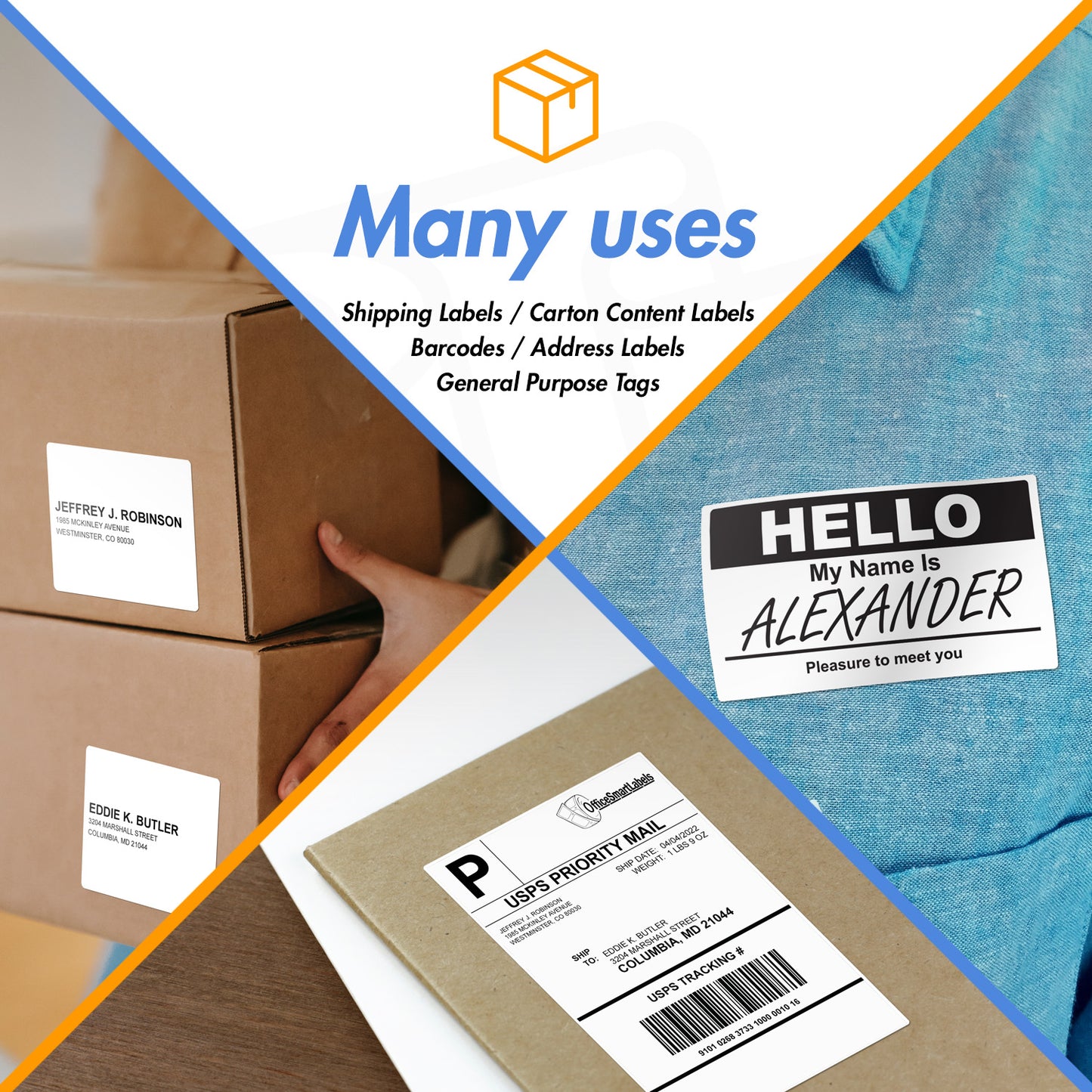 4 x 6 inch | Dymo 1744907 Compatible - Removable 4XL Shipping Labels