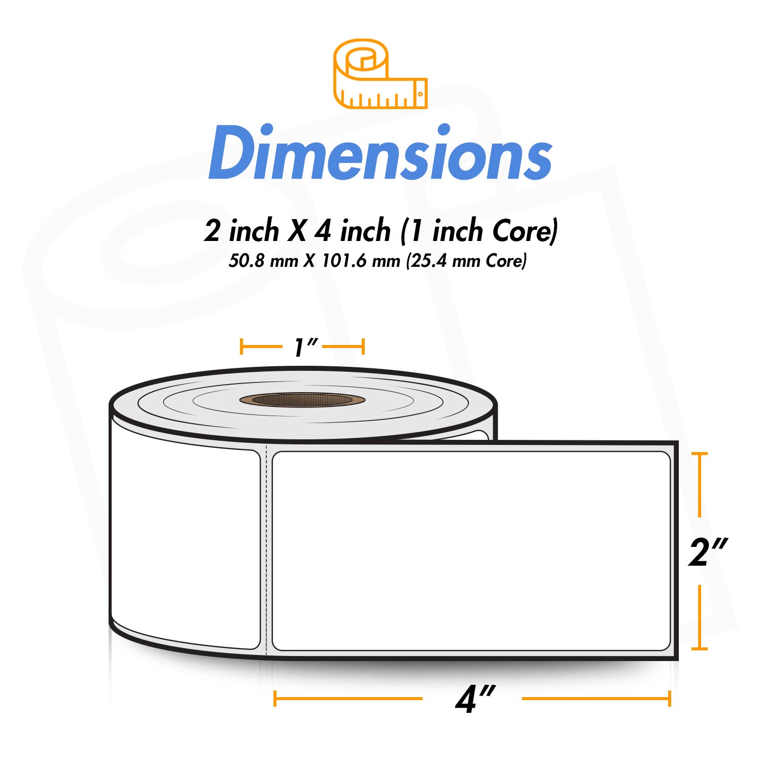 Removable Adhesive Labels 2 x 4 (500 Label/Roll) @ TapePlanet