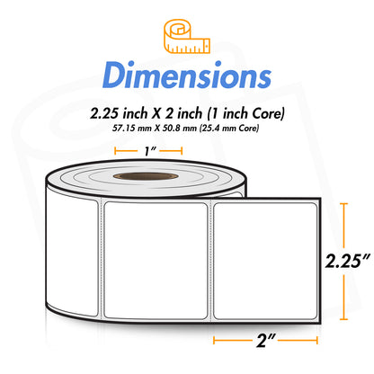 2.25 x 2 inch | Blank Direct Thermal Labels (1 inch Core)