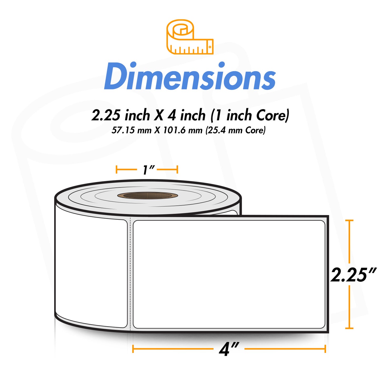 2.25 x 4 inch | Blank Direct Thermal Labels (1 inch Core)