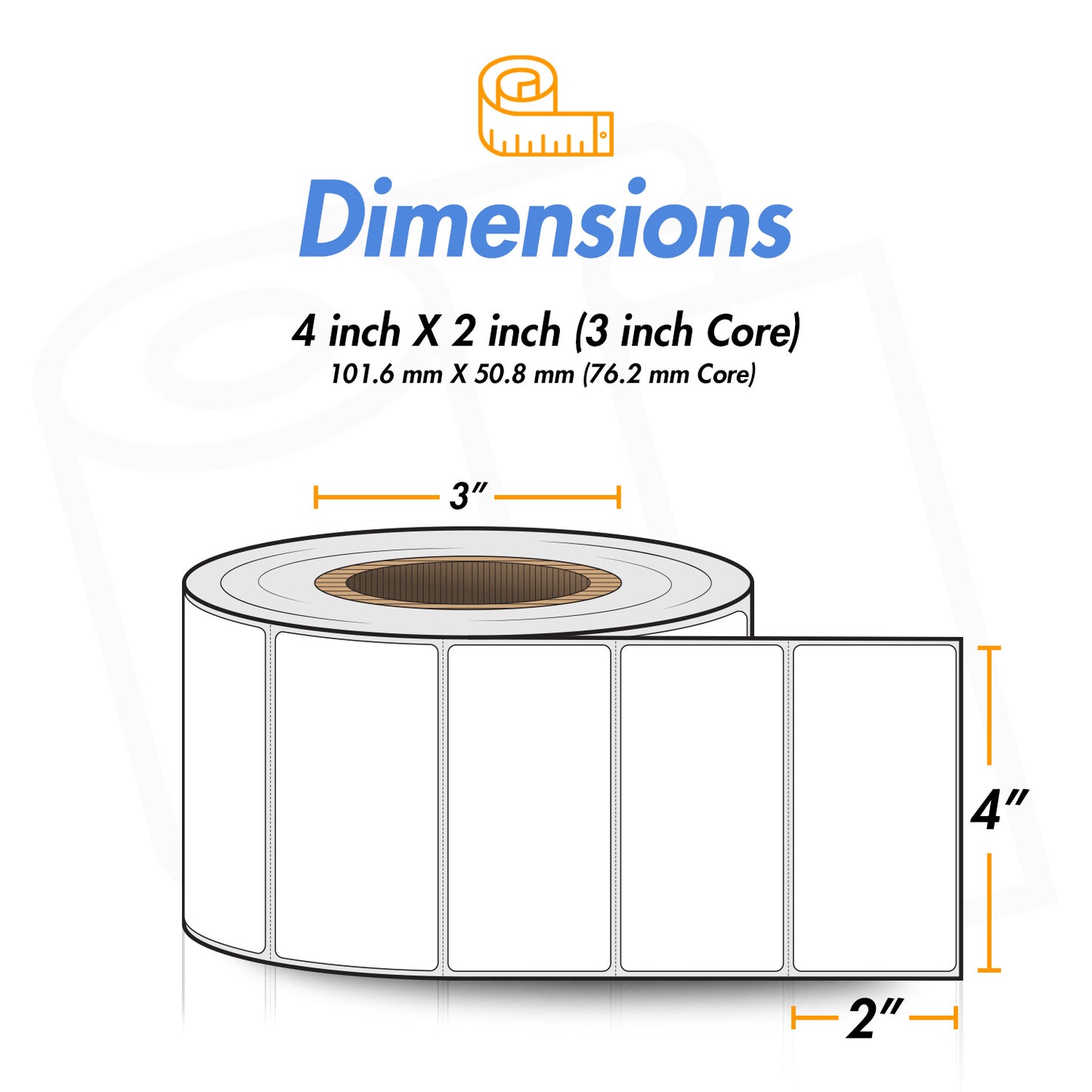 4 x 2 inch | Direct Thermal Labels (3 inch Core)