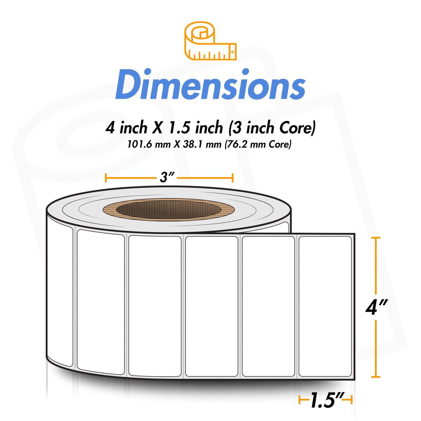 4 x 2.5 inch | Direct Thermal Labels (3 inch Core)