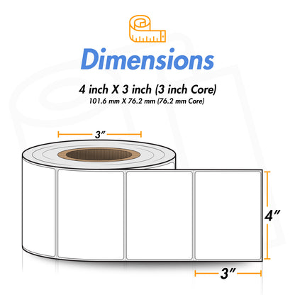 4 x 3 inch | Direct Thermal Labels (3 inch Core)