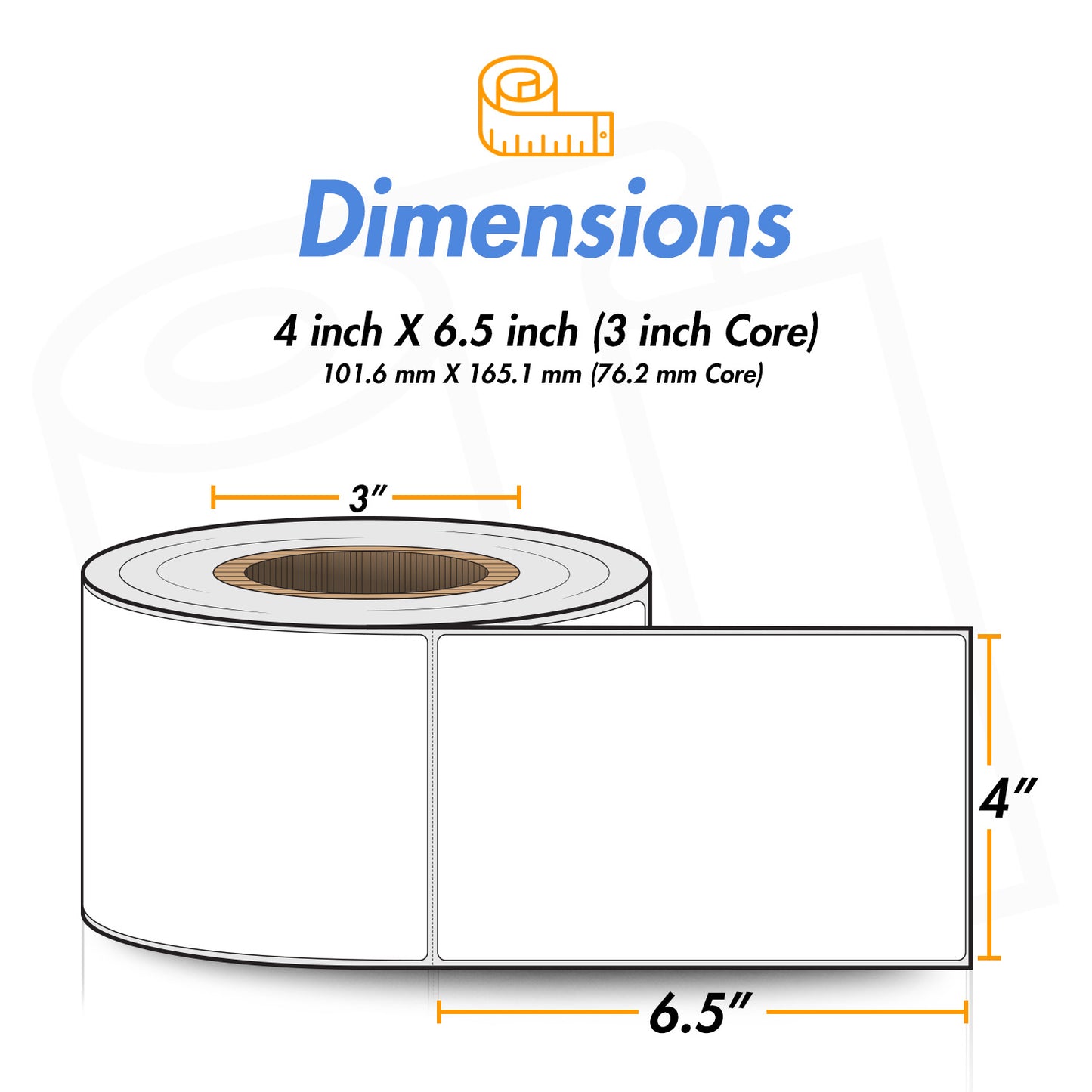 4 x 6.5 inch | Direct Thermal Labels (3 inch Core)