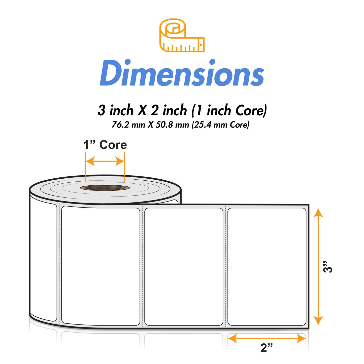 4 x 1 inch  | Blank Direct Thermal Labels (Removable Adhesive / 1 inch Core)