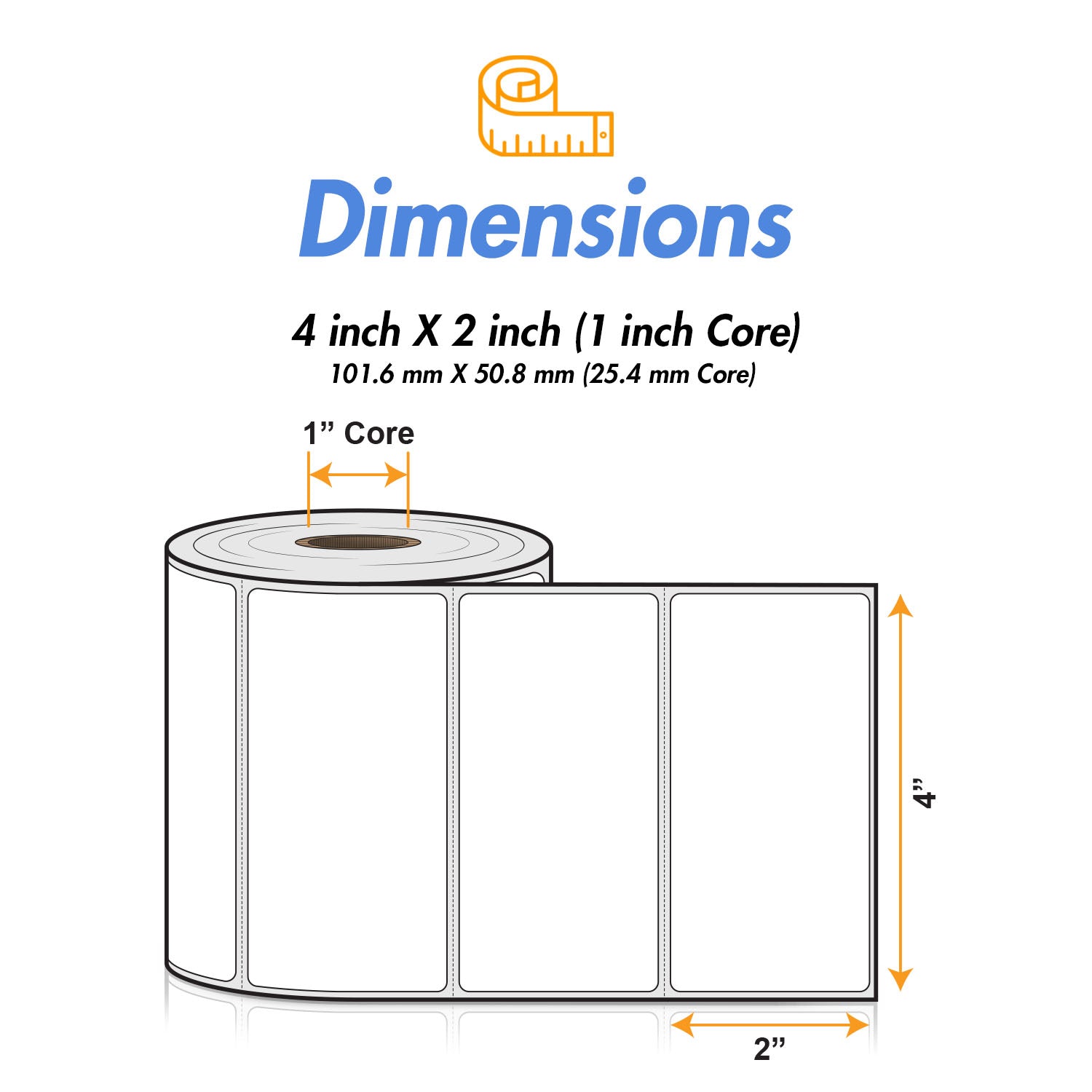 4 x 2 inch | Blank Direct Thermal Labels (Removable Adhesive / 1